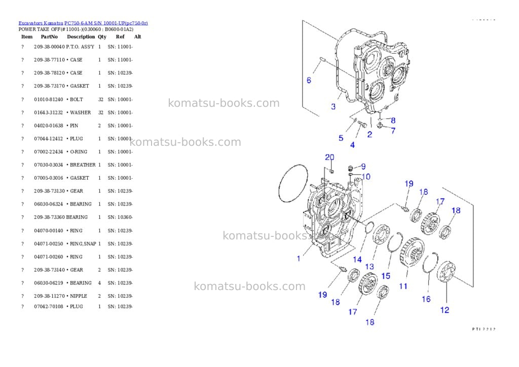 Komatsu pc750-6-am s/n 10001-up Parts catalog cover Page 5 Komatsu pc750-6-am s/n 10001-up Parts catalog cover Page 5