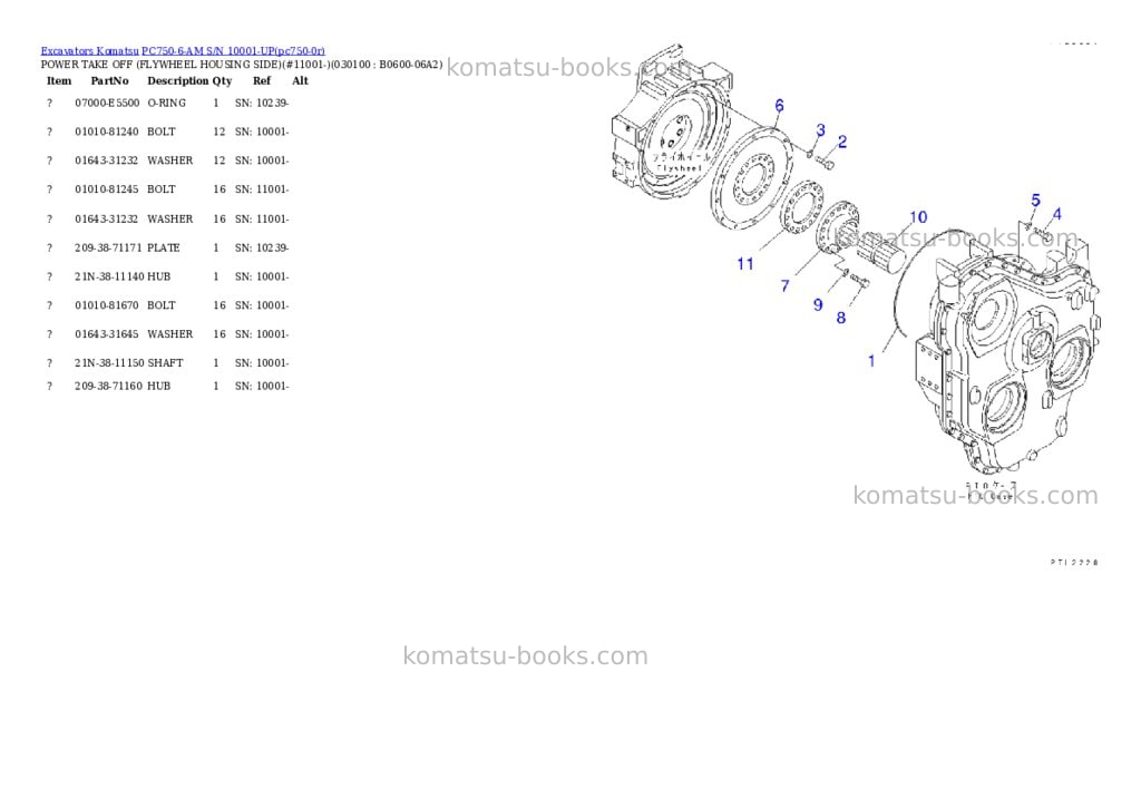 Komatsu pc750-6-am s/n 10001-up Parts catalog cover Page 9 Komatsu pc750-6-am s/n 10001-up Parts catalog cover Page 9