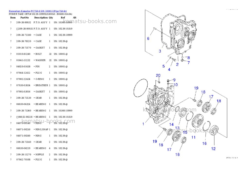 Komatsu pc750-6 s/n 10001-up Parts catalog cover Page 4 Komatsu pc750-6 s/n 10001-up Parts catalog cover Page 4