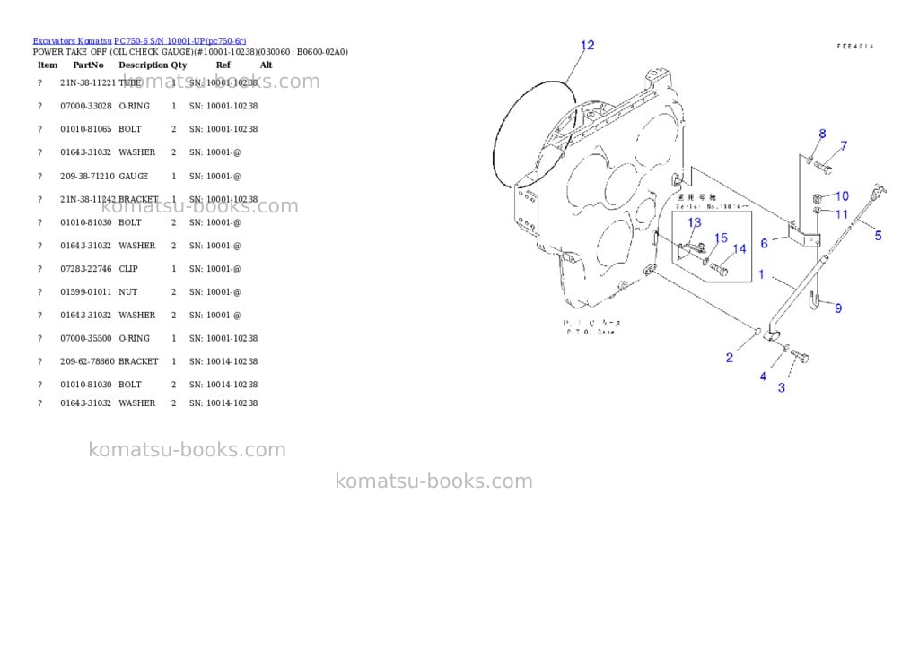 Komatsu pc750-6 s/n 10001-up Parts catalog cover Page 5 Komatsu pc750-6 s/n 10001-up Parts catalog cover Page 5