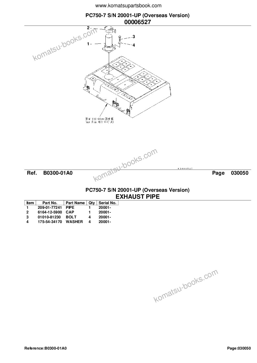 Komatsu pc750-7 s/n 20001-up overseas version Parts catalog cover Page 8