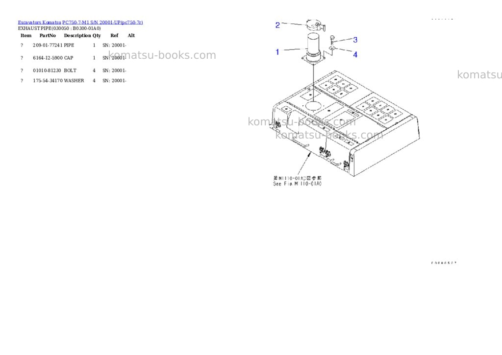 Komatsu pc750-7-m1 s/n 20001-up Parts catalog cover Page 4 Komatsu pc750-7-m1 s/n 20001-up Parts catalog cover Page 4
