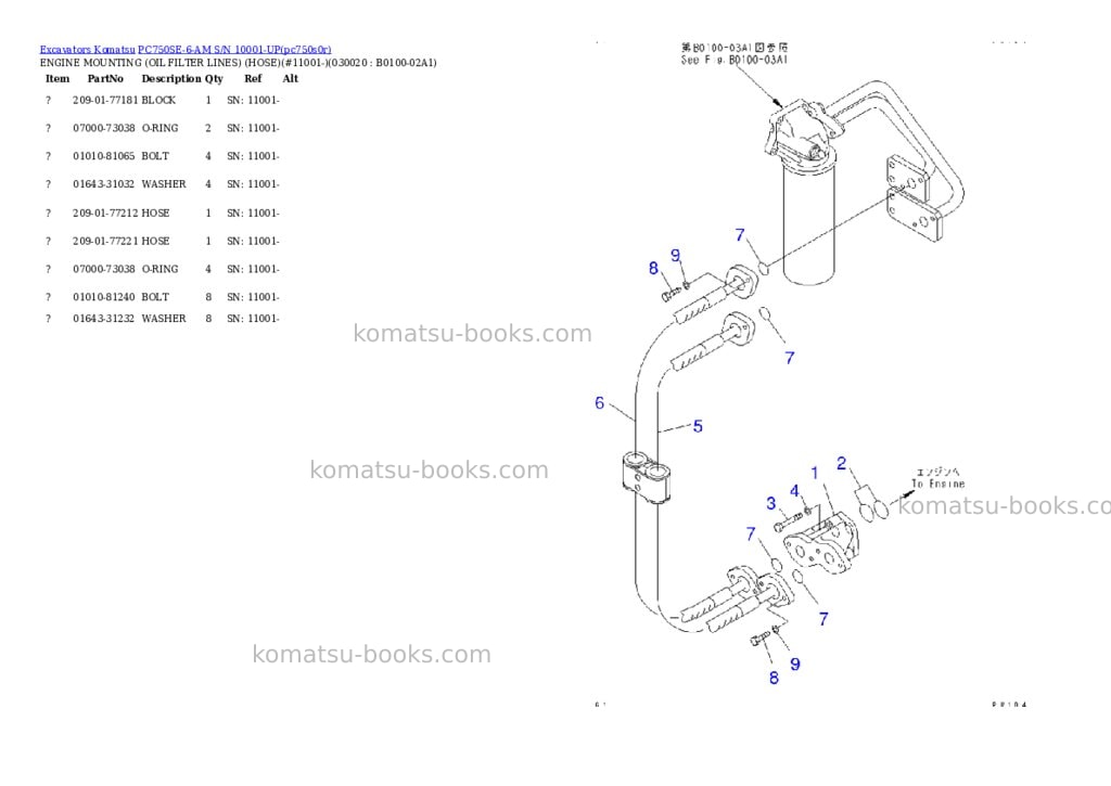 Komatsu pc750se-6-am s/n 10001-up Parts catalog cover Komatsu pc750se-6-am s/n 10001-up Parts catalog cover