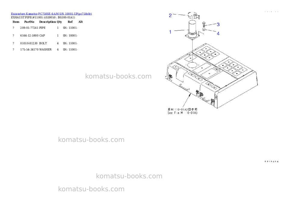 Komatsu pc750se-6-am s/n 10001-up Parts catalog cover Page 4 Komatsu pc750se-6-am s/n 10001-up Parts catalog cover Page 4