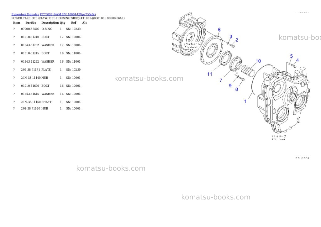 Komatsu pc750se-6-am s/n 10001-up Parts catalog cover Page 9 Komatsu pc750se-6-am s/n 10001-up Parts catalog cover Page 9