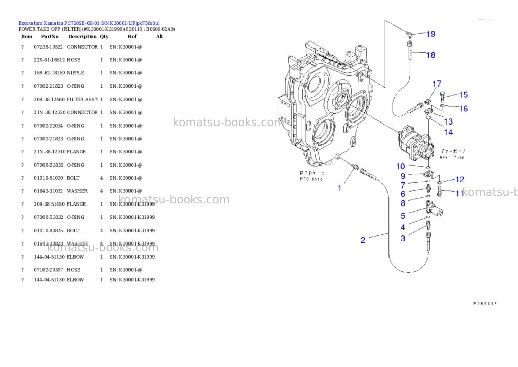 Komatsu pc750se-6k-01 s/n k30001-up Parts catalog cover Page 2
