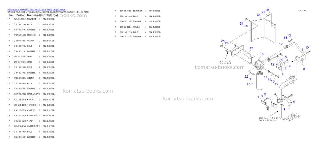 Komatsu pc750se-6k-01 s/n k30001-up Parts catalog cover Page 3