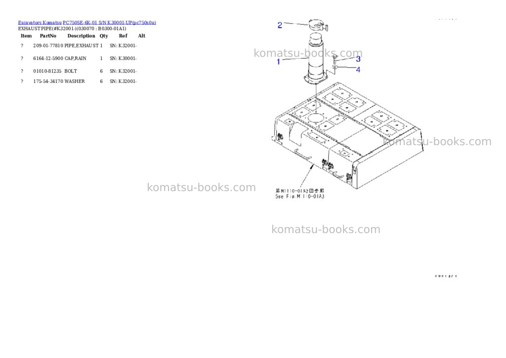 Komatsu pc750se-6k-01 s/n k30001-up Parts catalog cover Page 6