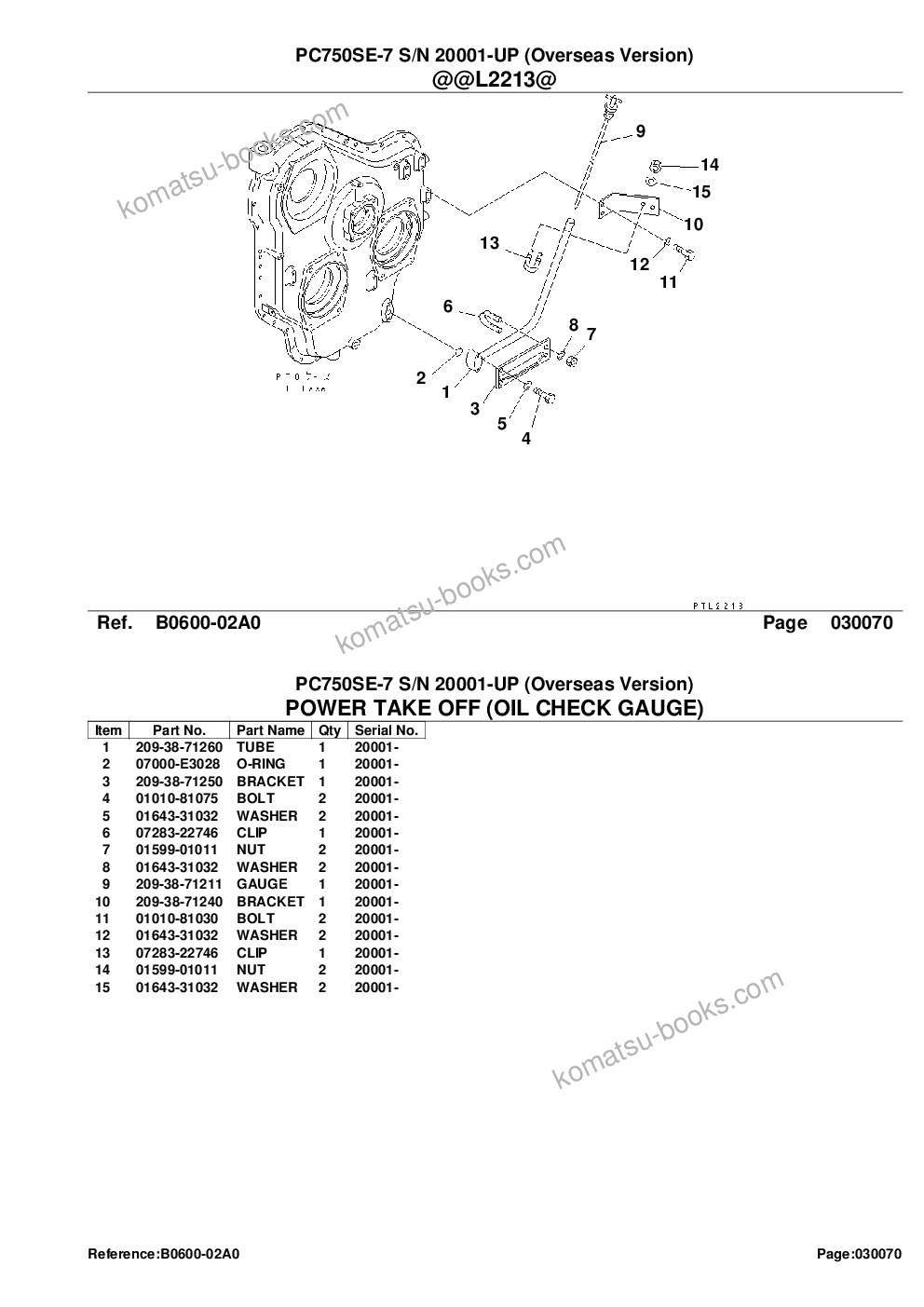 Komatsu pc750se-7 s/n 20001-up overseas version Parts catalog cover Page 10