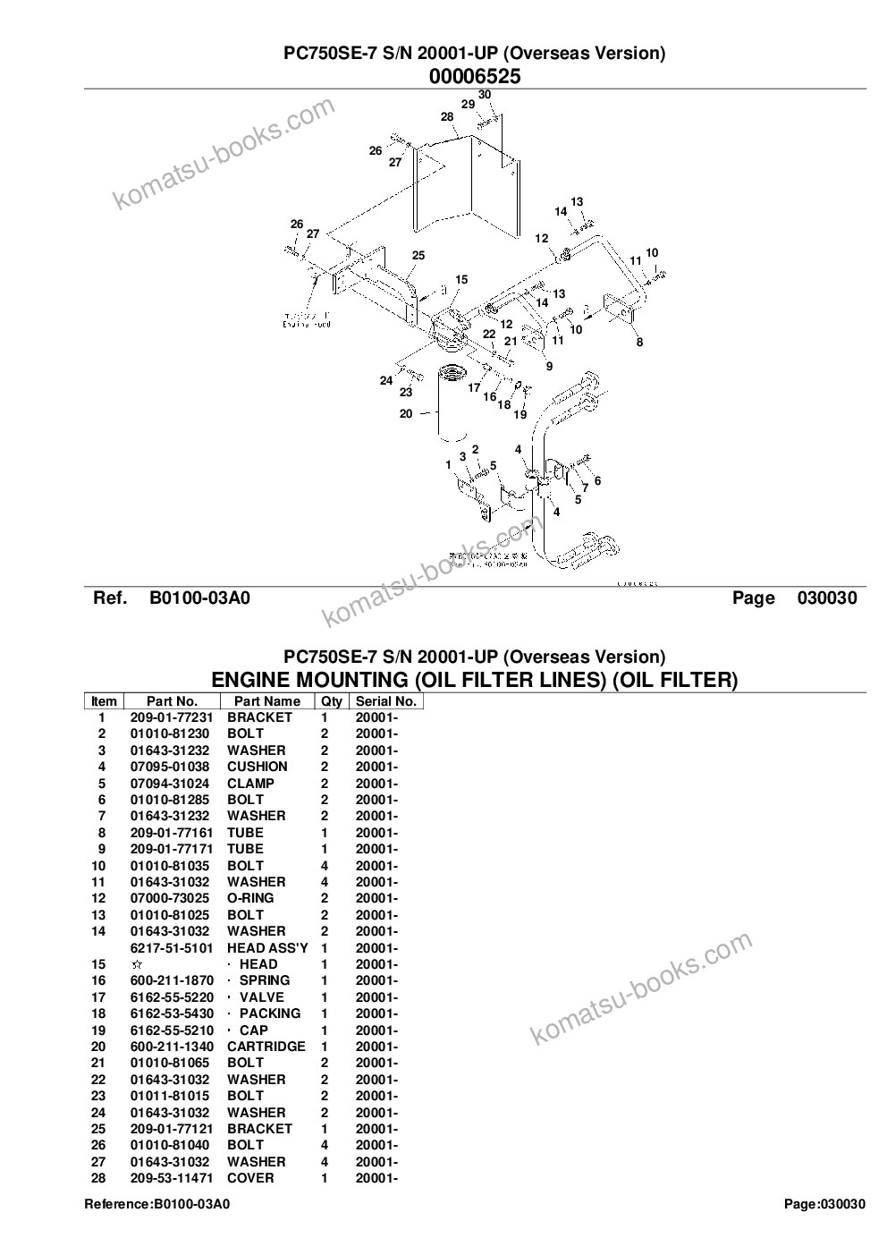 Komatsu pc750se-7 s/n 20001-up overseas version Parts catalog cover Page 5