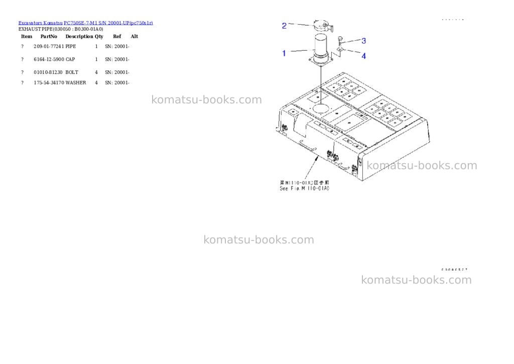 Komatsu pc750se-7-m1 s/n 20001-up Parts catalog cover Page 4