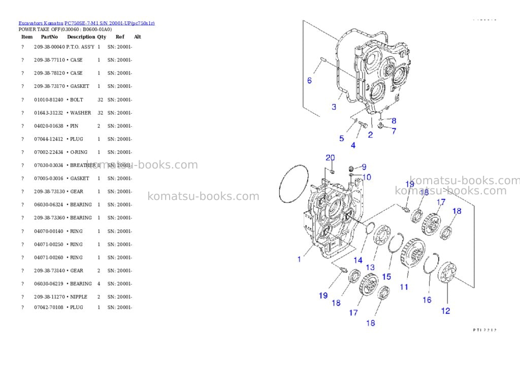 Komatsu pc750se-7-m1 s/n 20001-up Parts catalog cover Page 5