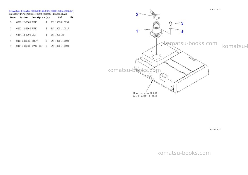 Komatsu pc750se-6k-j s/n 10001-up Parts catalog cover Komatsu pc750se-6k-j s/n 10001-up Parts catalog cover