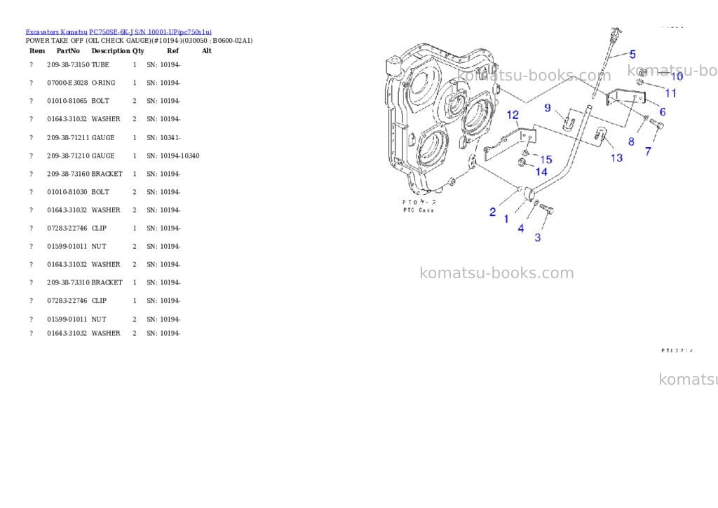 Komatsu pc750se-6k-j s/n 10001-up Parts catalog cover Page 4 Komatsu pc750se-6k-j s/n 10001-up Parts catalog cover Page 4