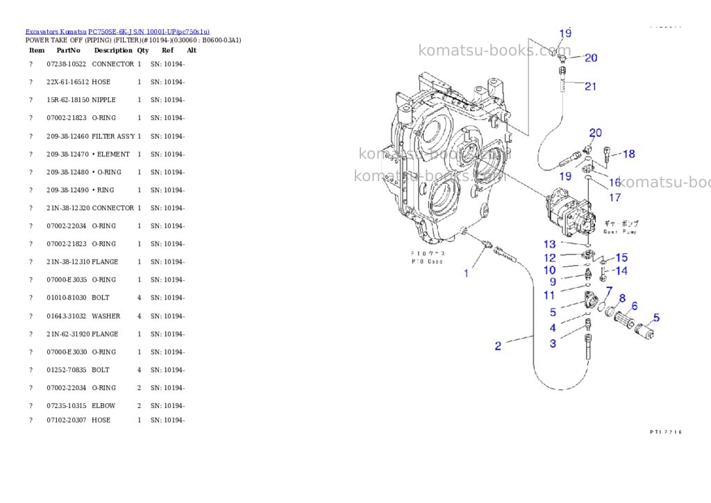 Komatsu pc750se-6k-j s/n 10001-up Parts catalog cover Page 5 Komatsu pc750se-6k-j s/n 10001-up Parts catalog cover Page 5