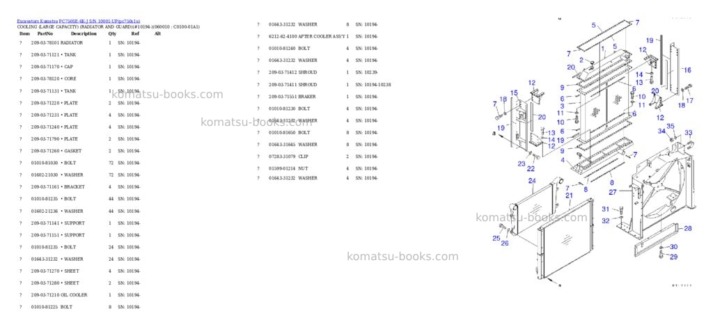 Komatsu pc750se-6k-j s/n 10001-up Parts catalog cover Page 9 Komatsu pc750se-6k-j s/n 10001-up Parts catalog cover Page 9