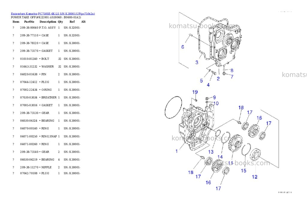 Komatsu pc750se-6k-ls s/n k30001-up Parts catalog cover Page 5 Komatsu pc750se-6k-ls s/n k30001-up Parts catalog cover Page 5