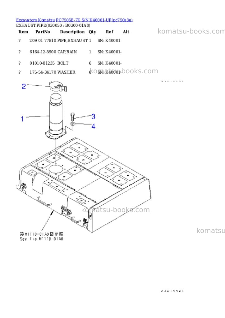 Komatsu pc750se-7k s/n k40001-up Parts catalog cover Page 4