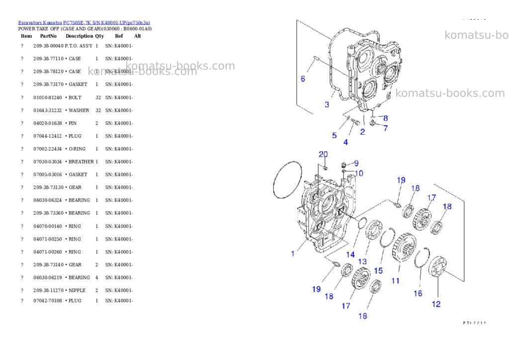 Komatsu pc750se-7k s/n k40001-up Parts catalog cover Page 5