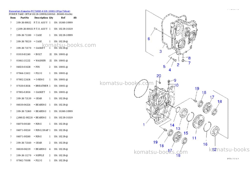 Komatsu pc750se-6 s/n 10001-up Parts catalog cover Page 4 Komatsu pc750se-6 s/n 10001-up Parts catalog cover Page 4