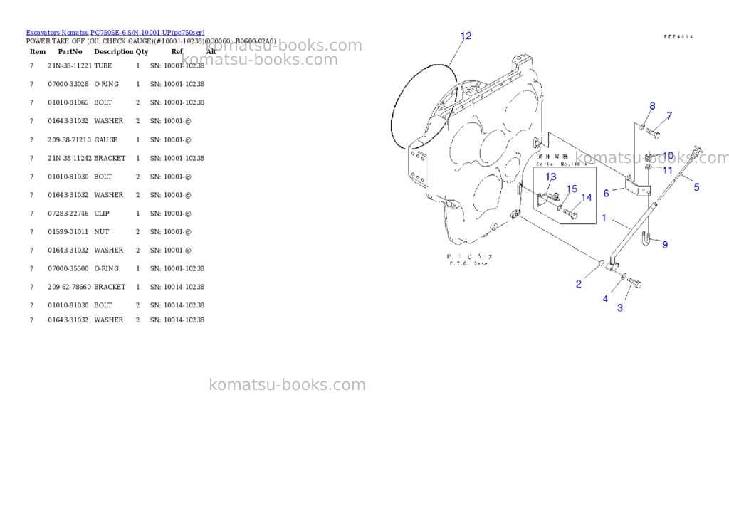 Komatsu pc750se-6 s/n 10001-up Parts catalog cover Page 5 Komatsu pc750se-6 s/n 10001-up Parts catalog cover Page 5