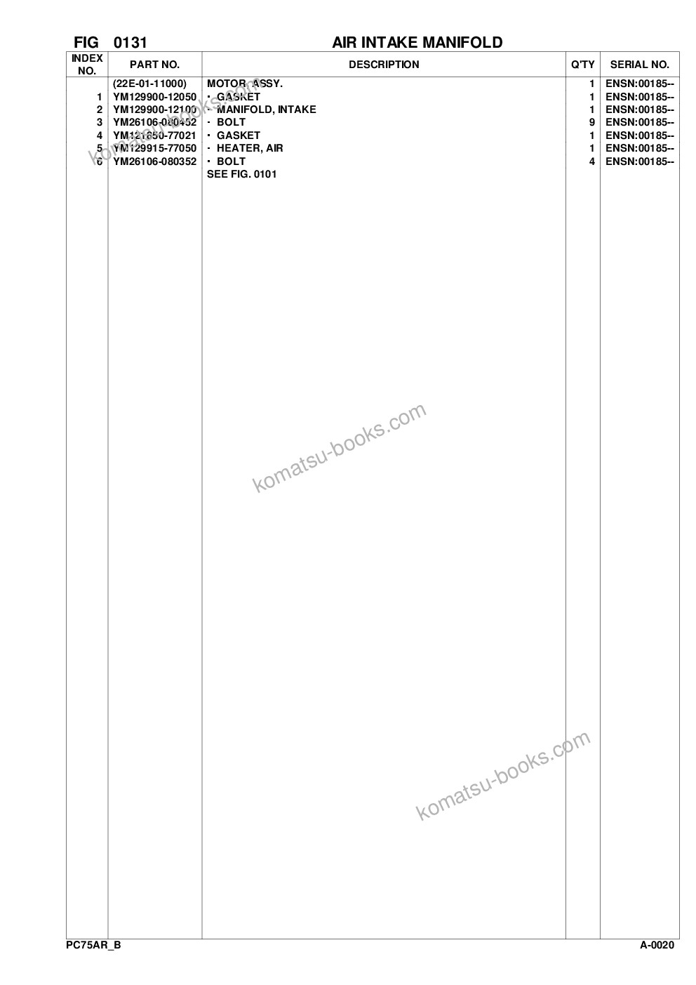 Komatsu pc75r-2 usa s/n 22e5210001-up Parts catalog cover Page 6 Komatsu pc75r-2 usa s/n 22e5210001-up Parts catalog cover Page 6