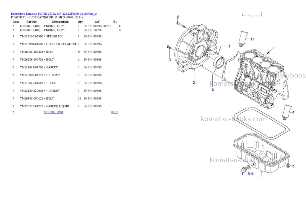 Komatsu pc75r-2 usa s/n 22e5210500-up Parts catalog cover Page 5