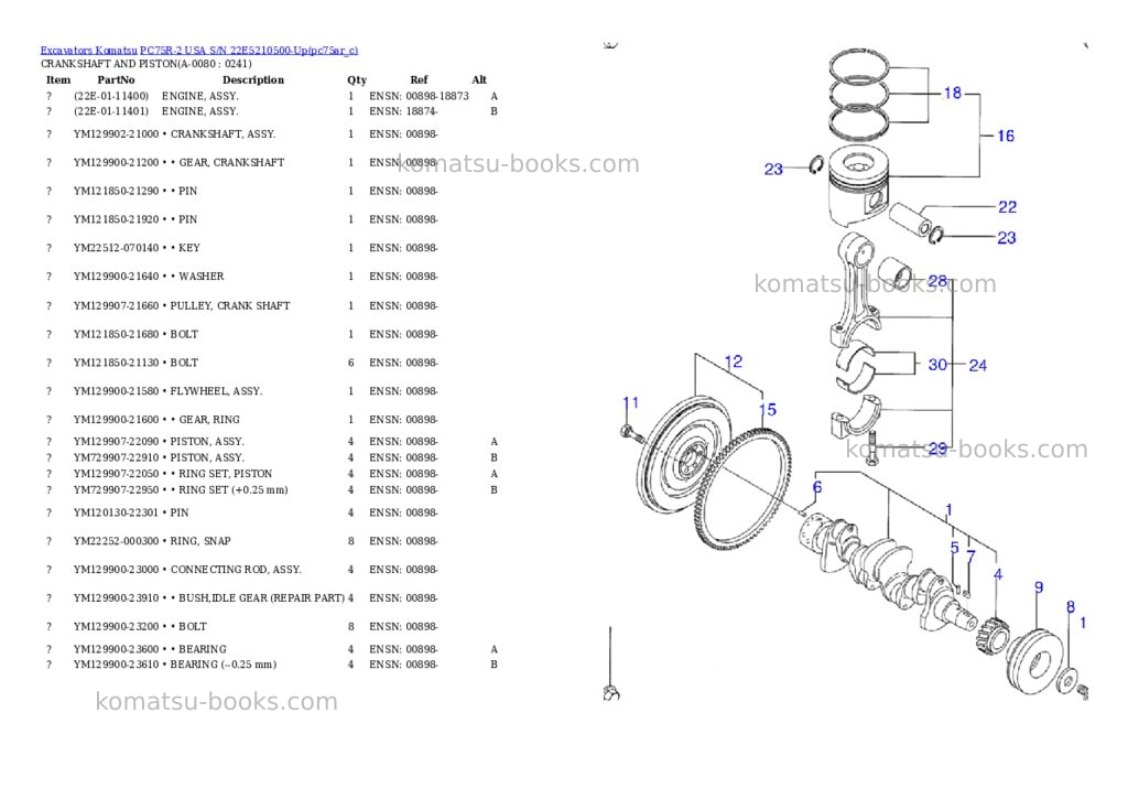 Komatsu pc75r-2 usa s/n 22e5210500-up Parts catalog cover Page 7