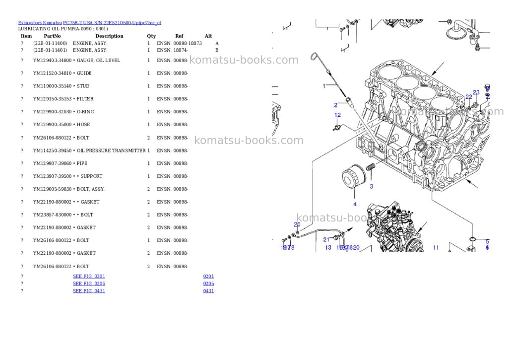 Komatsu pc75r-2 usa s/n 22e5210500-up Parts catalog cover Page 8