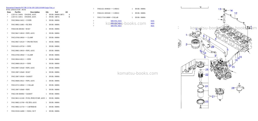 Komatsu pc75r-2 usa s/n 22e5210500-up Parts catalog cover Page 9