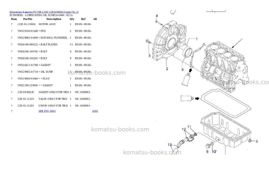 Komatsu pc75r-2 s/n 22e5200001-up Parts catalog cover Page 5 Komatsu pc75r-2 s/n 22e5200001-up Parts catalog cover Page 5