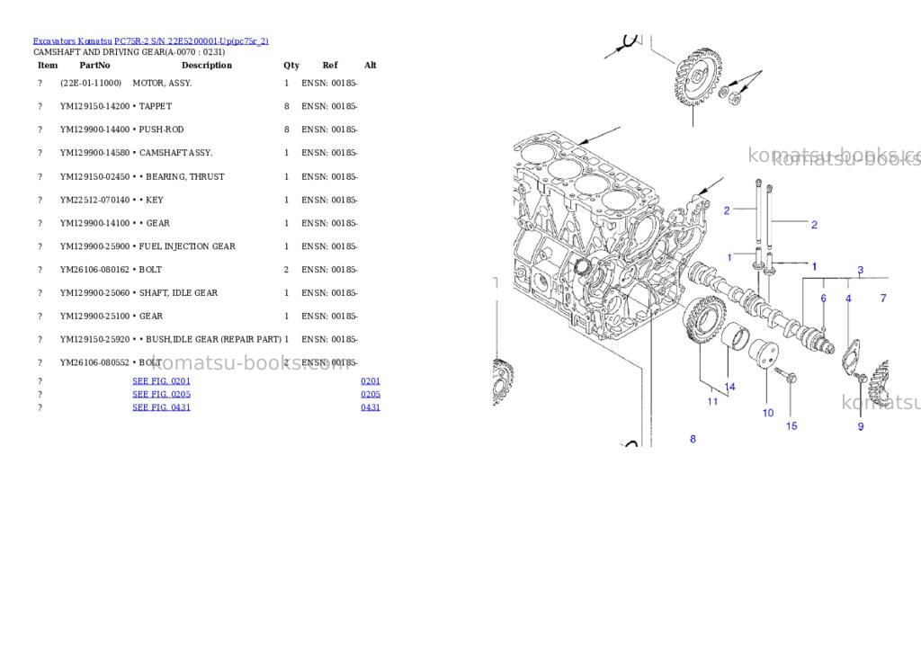 Komatsu pc75r-2 s/n 22e5200001-up Parts catalog cover Page 6 Komatsu pc75r-2 s/n 22e5200001-up Parts catalog cover Page 6