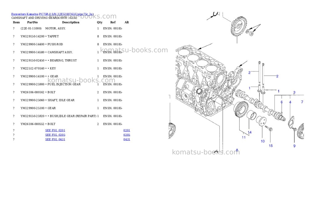Komatsu pc75r-2 s/n 22e5200763-up Parts catalog cover Page 6 Komatsu pc75r-2 s/n 22e5200763-up Parts catalog cover Page 6