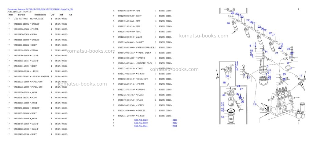Komatsu pc75r-2 pc75r-2hd s/n 22e5210001-up Parts catalog cover Page 10 Komatsu pc75r-2 pc75r-2hd s/n 22e5210001-up Parts catalog cover Page 10