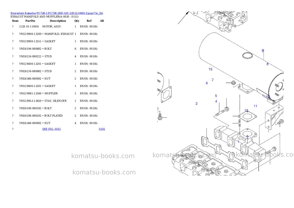 Komatsu pc75r-2 pc75r-2hd s/n 22e5210001-up Parts catalog cover Page 2 Komatsu pc75r-2 pc75r-2hd s/n 22e5210001-up Parts catalog cover Page 2