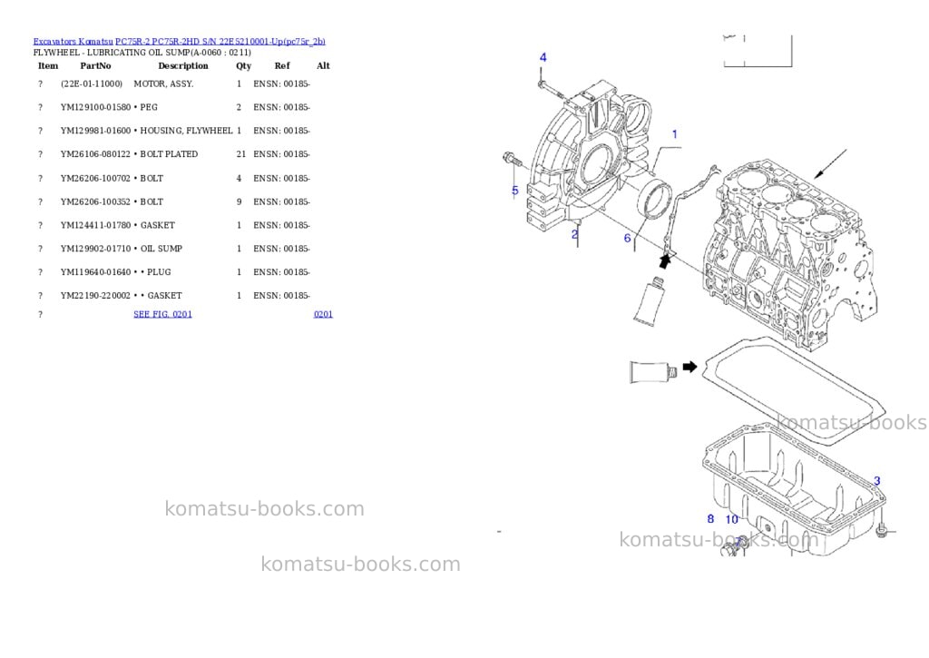 Komatsu pc75r-2 pc75r-2hd s/n 22e5210001-up Parts catalog cover Page 5 Komatsu pc75r-2 pc75r-2hd s/n 22e5210001-up Parts catalog cover Page 5