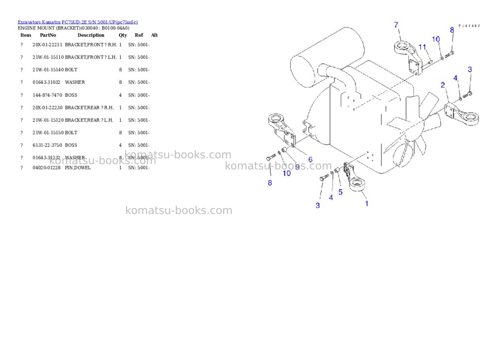 Komatsu pc75ud-2e s/n 5001-up Parts catalog cover Page 3 Komatsu pc75ud-2e s/n 5001-up Parts catalog cover Page 3