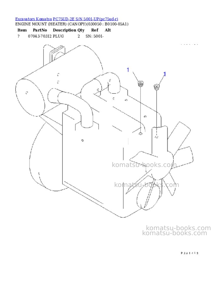 Komatsu pc75ud-2e s/n 5001-up Parts catalog cover Page 4 Komatsu pc75ud-2e s/n 5001-up Parts catalog cover Page 4