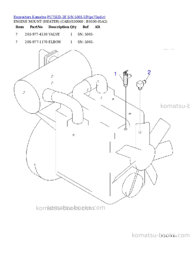 Komatsu pc75ud-2e s/n 5001-up Parts catalog cover Page 5 Komatsu pc75ud-2e s/n 5001-up Parts catalog cover Page 5