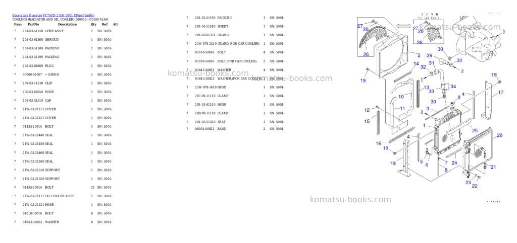 Komatsu pc75ud-2 s/n 5001-up Parts catalog cover Page 10