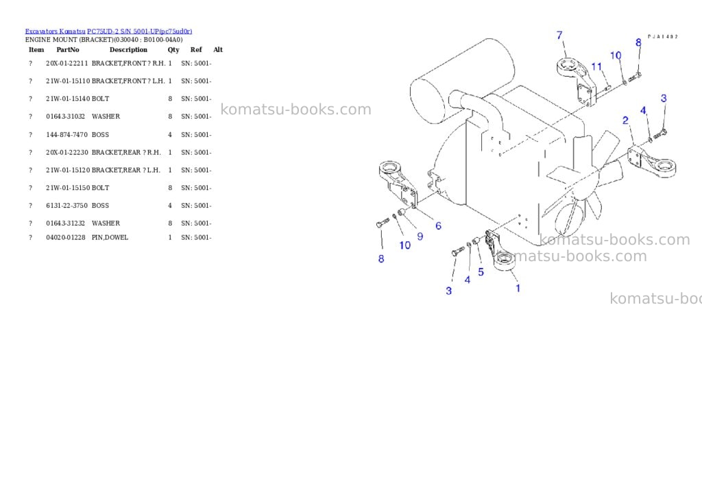 Komatsu pc75ud-2 s/n 5001-up Parts catalog cover Page 3