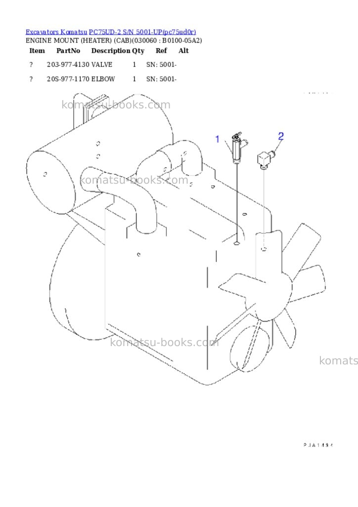 Komatsu pc75ud-2 s/n 5001-up Parts catalog cover Page 5
