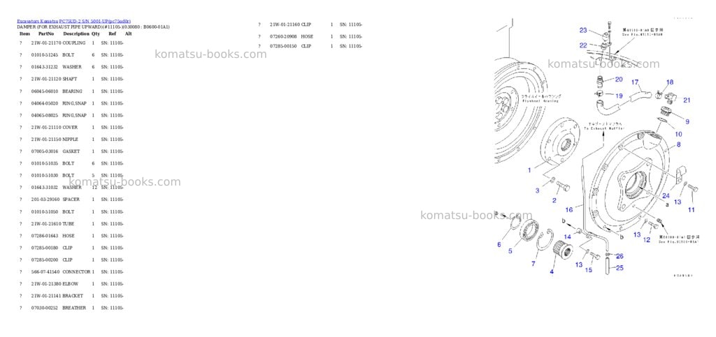 Komatsu pc75ud-2 s/n 5001-up Parts catalog cover Page 7