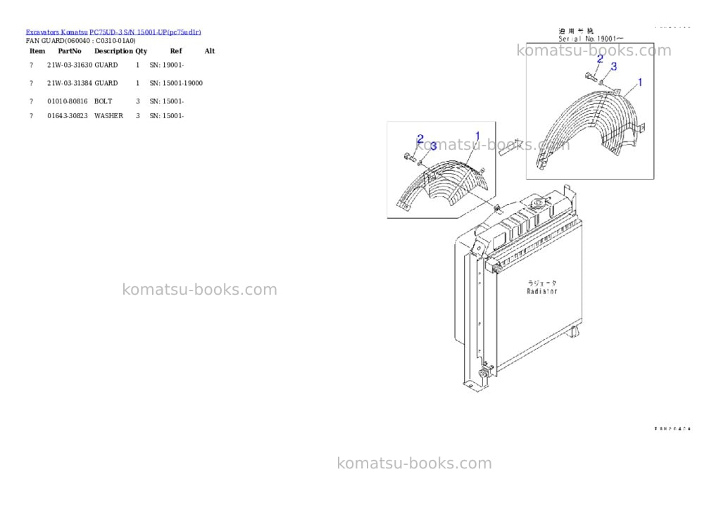 Komatsu pc75ud-3 s/n 15001-up Parts catalog cover Page 10 Komatsu pc75ud-3 s/n 15001-up Parts catalog cover Page 10