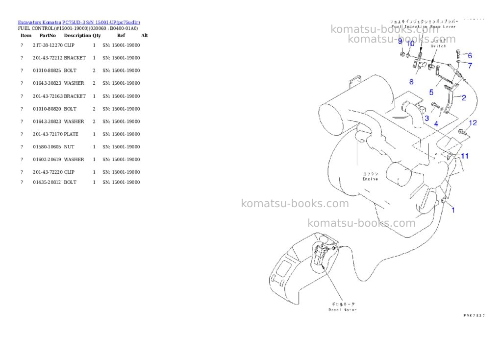 Komatsu pc75ud-3 s/n 15001-up Parts catalog cover Page 5 Komatsu pc75ud-3 s/n 15001-up Parts catalog cover Page 5