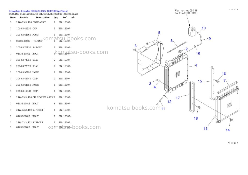 Komatsu pc75us-3 s/n 16307-up Parts catalog cover Page 4