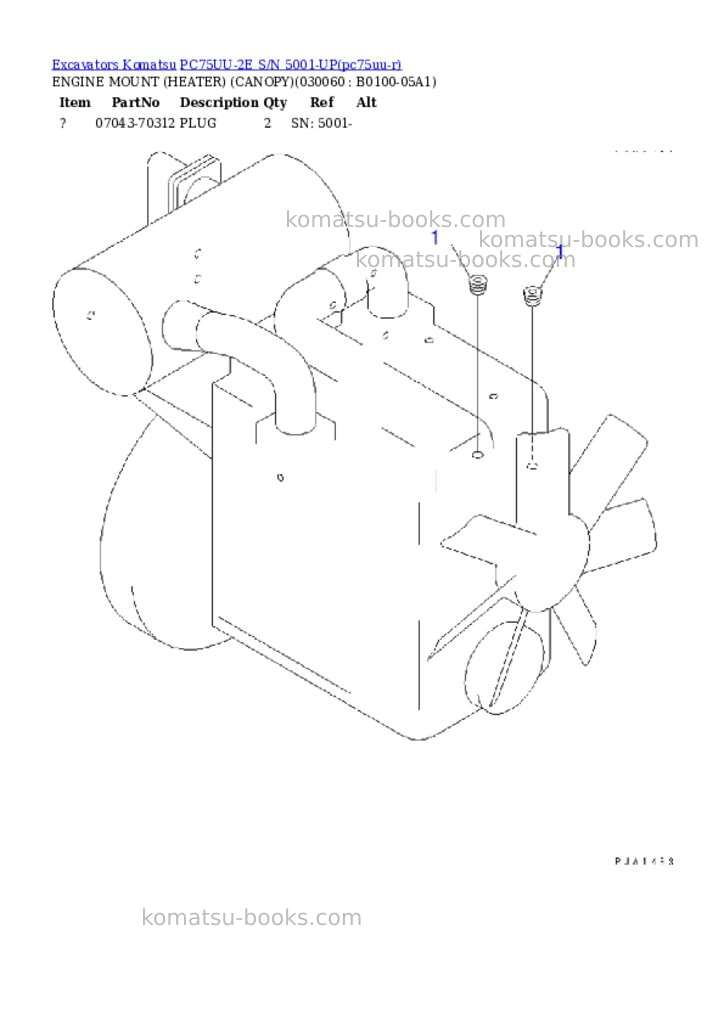 Komatsu pc75uu-2e s/n 5001-up Parts catalog cover Page 5 Komatsu pc75uu-2e s/n 5001-up Parts catalog cover Page 5