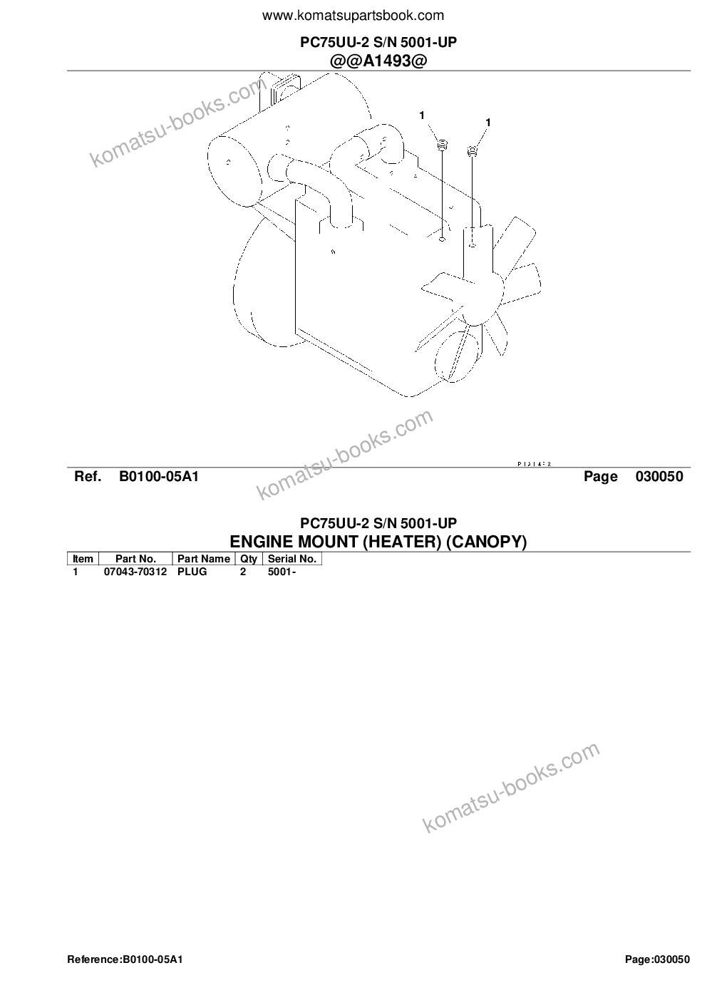 Komatsu PC75UU-2 S/N 5001-UP Parts catalog cover Page 8 Komatsu PC75UU-2 S/N 5001-UP Parts catalog cover Page 8