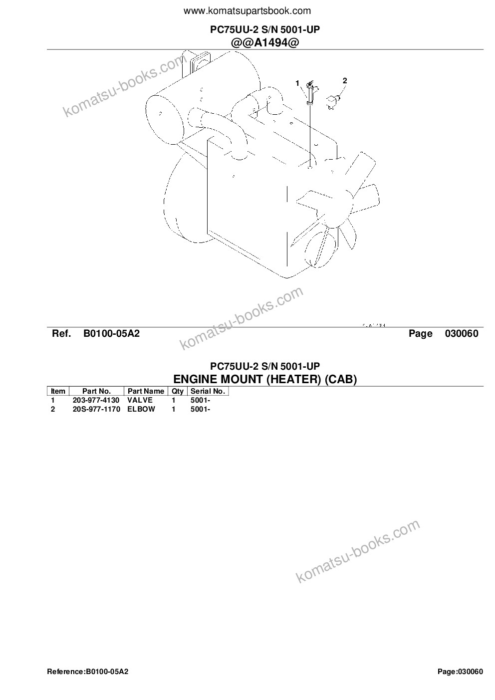 Komatsu PC75UU-2 S/N 5001-UP Parts catalog cover Page 9 Komatsu PC75UU-2 S/N 5001-UP Parts catalog cover Page 9