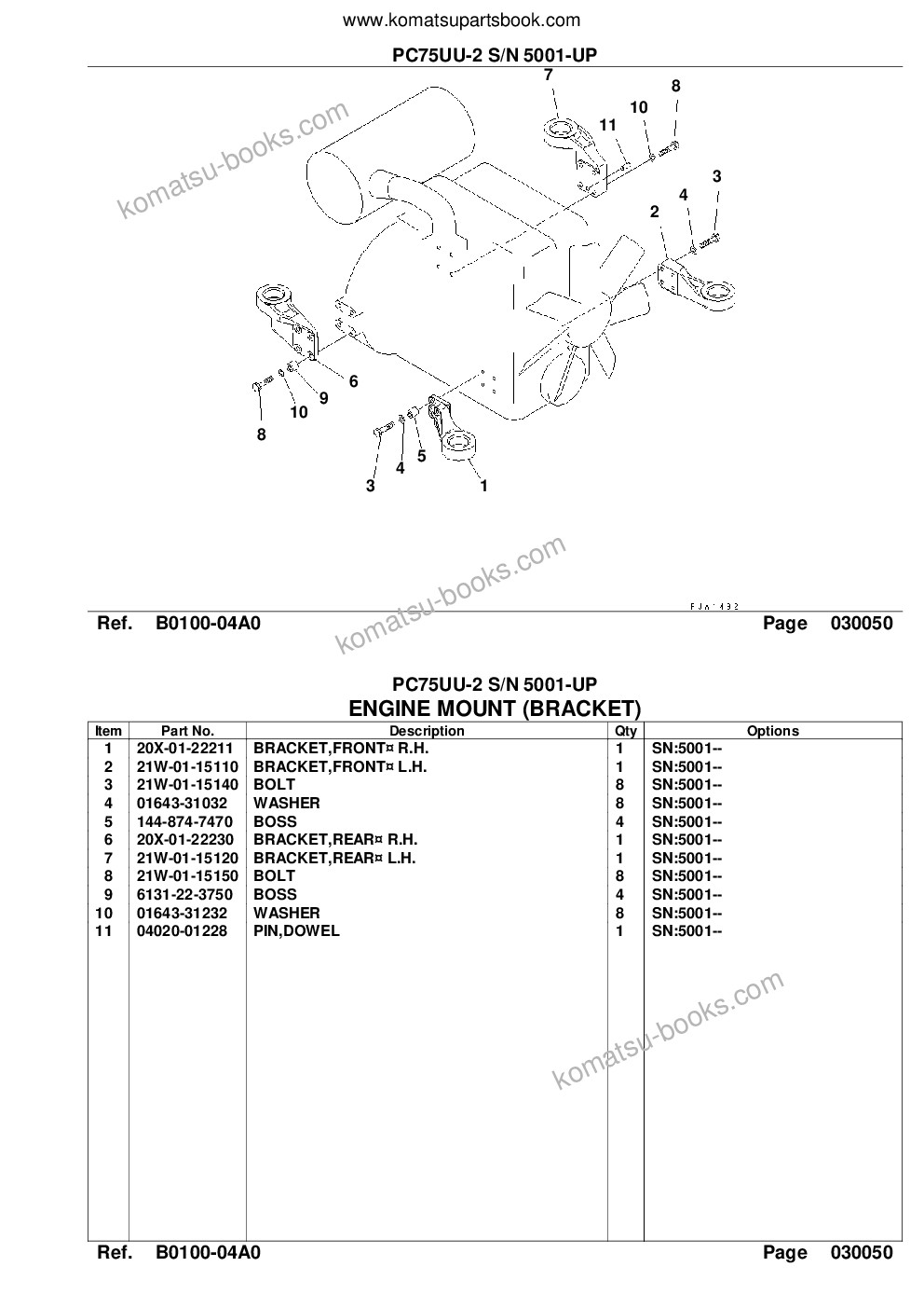 Komatsu pc75uu-2 s/n 5001-up Catálogo de piezas cover Page 8